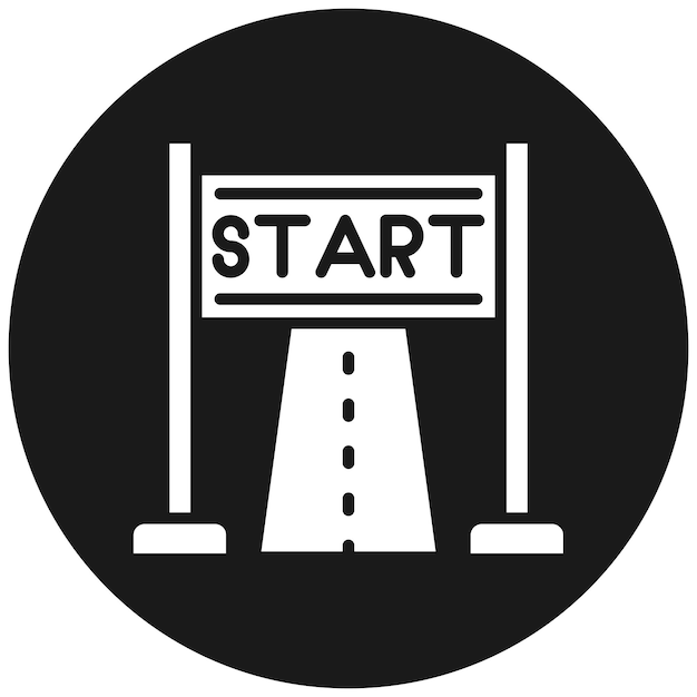El icono del vector de inicio de la carrera se puede usar para el conjunto de iconos de Auto Racing
