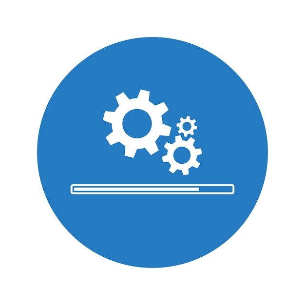 Icono del vector de instalación de la actualización de software