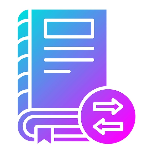 El icono del vector de intercambio de libros se puede usar para el conjunto de iconos de la biblioteca
