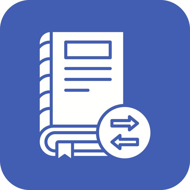El icono del vector de intercambio de libros se puede usar para el conjunto de iconos de la biblioteca