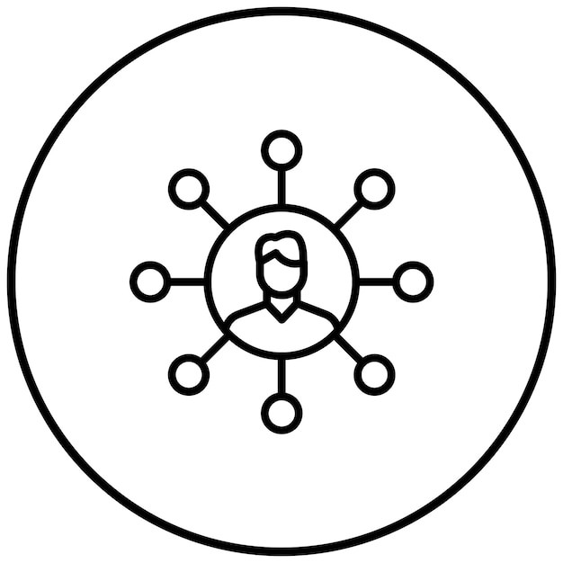 El icono del vector de interconexión se puede utilizar para el conjunto de iconos de trabajo en equipo