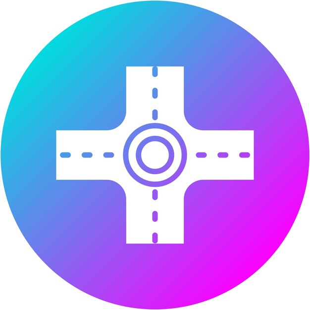 El icono del vector de intersección de cuatro vías se puede usar para el conjunto de iconos de mapa y navegación