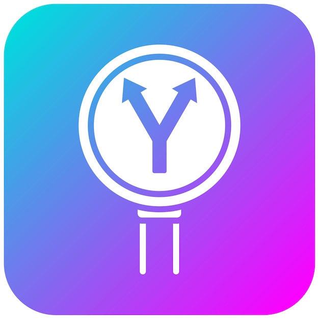 El icono del vector de intersección Y se puede utilizar para el conjunto de iconos de señales de tráfico