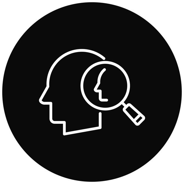 El icono del vector de introspección se puede usar para el conjunto de iconos de crecimiento personal