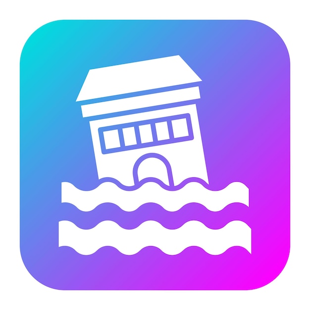 El icono del vector de la inundación se puede usar para el conjunto de iconos del calentamiento global
