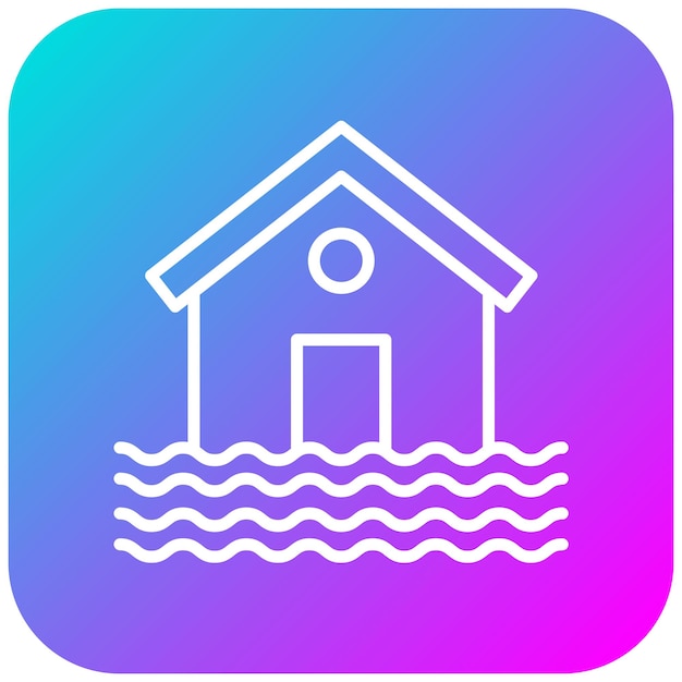 El icono del vector de inundación se puede usar para el conjunto de iconos de desastres naturales