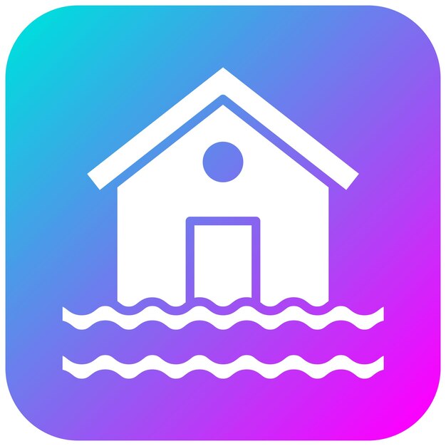 El icono del vector de inundación se puede usar para el conjunto de iconos de desastres naturales