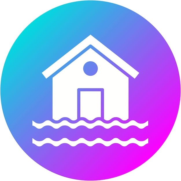El icono del vector de inundación se puede usar para el conjunto de iconos de desastres naturales