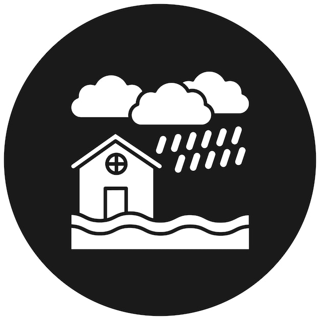El icono del vector de inundación se puede usar para el conjunto de iconos de desastres naturales
