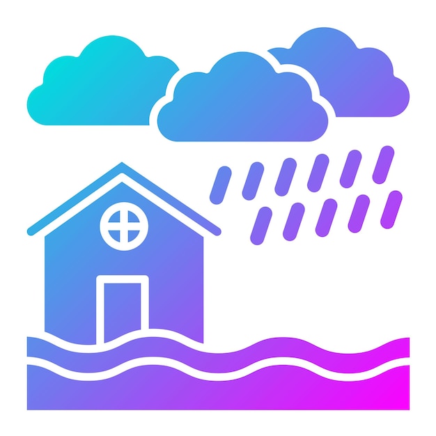 El icono del vector de inundación se puede usar para el conjunto de iconos de desastres naturales