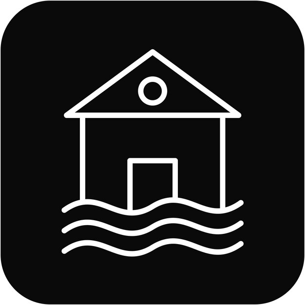 El icono del vector de inundación se puede usar para el conjunto de iconos de sin techo