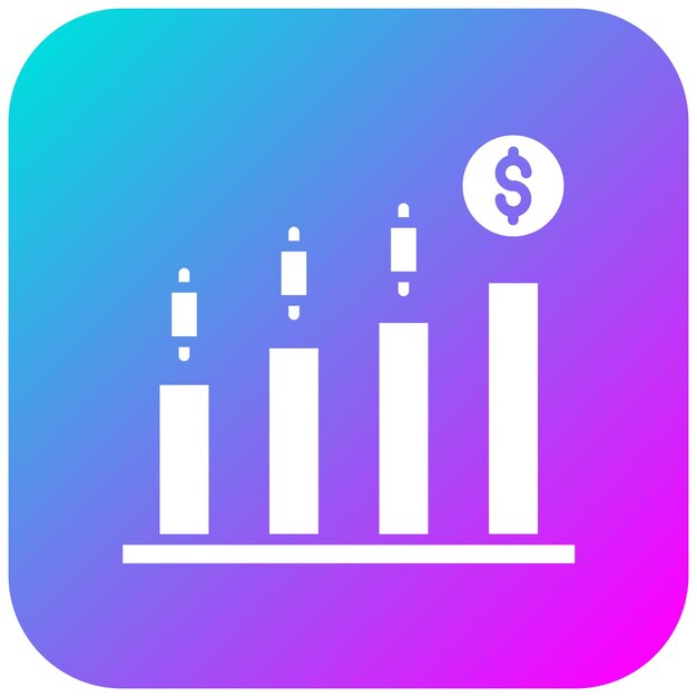 El icono del vector de inversión de acciones se puede utilizar para el conjunto de iconos de emprendimiento