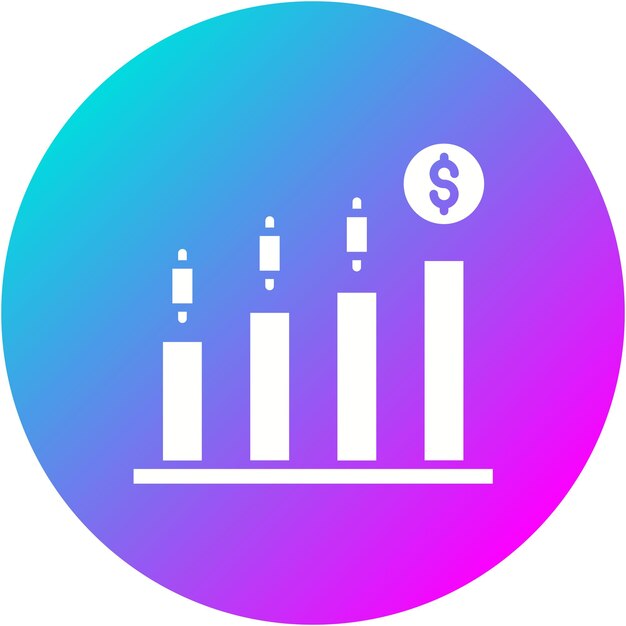 El icono del vector de inversión de acciones se puede utilizar para el conjunto de iconos de emprendimiento
