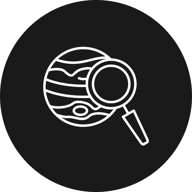 El icono del vector de investigación del planeta se puede usar para el conjunto de iconos de tecnología espacial