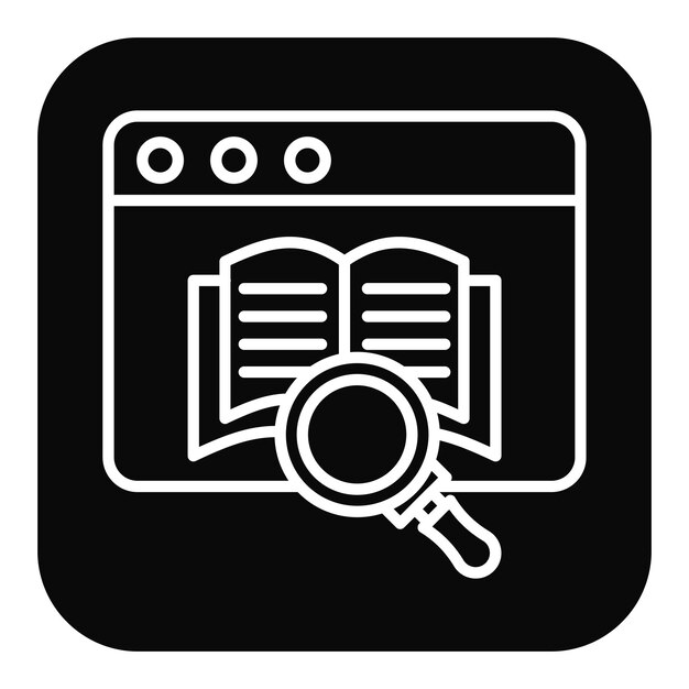 El icono del vector de investigación web se puede utilizar para el conjunto de iconos de educación en línea
