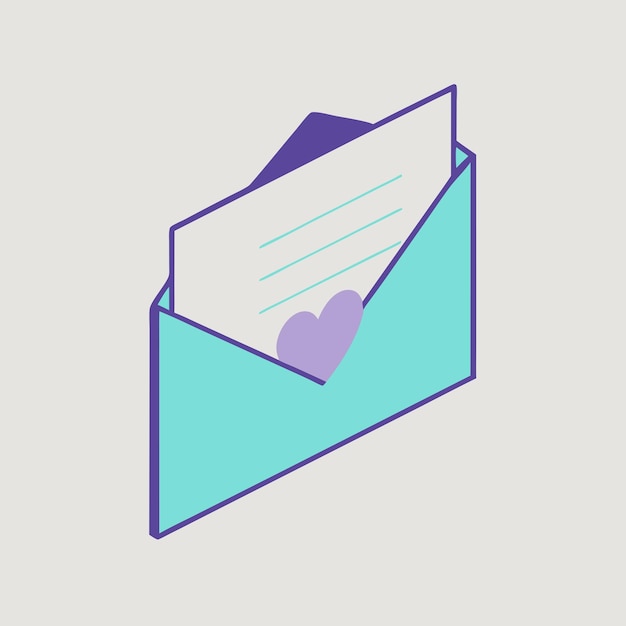 Icono del vector isométrico del buzón de correo de amor Ilustración 11