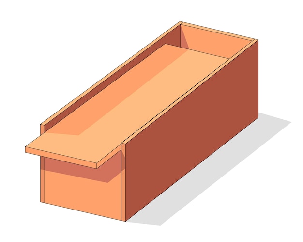 Icono de vector isométrico de caja de madera Paletas Cajones de contenedores de transporte de frutas y verduras y paquetes de distribución de carga de cajas de madera vacías Caja de madera de entrega y logística de carga de paquetes