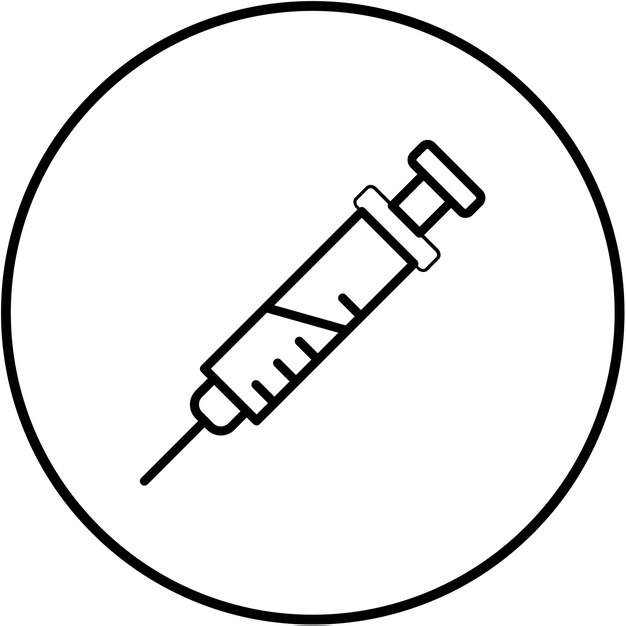 El icono del vector de la jeringa se puede utilizar para el conjunto de iconos del laboratorio