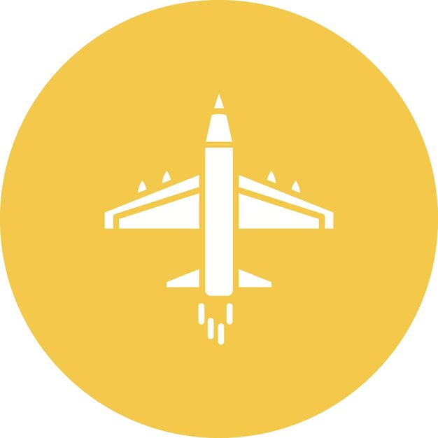 El icono del vector de jet del ejército se puede usar para el conjunto de iconos militares