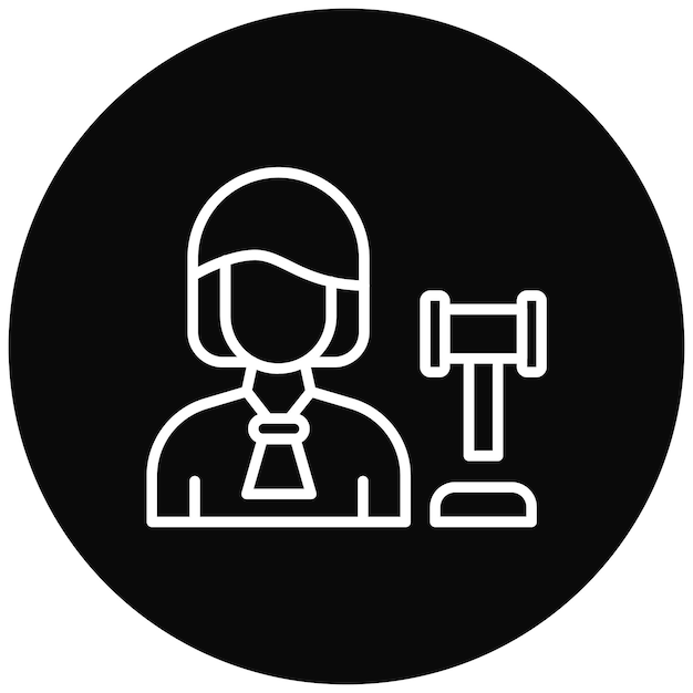 El icono del vector del juez se puede usar para el conjunto de iconos de mujeres