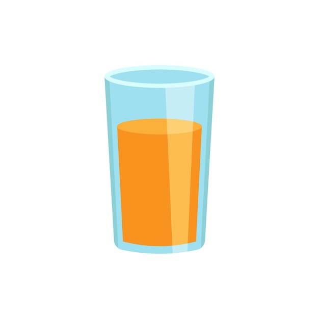 Icono de vector de jugo de fruta de naranja en estilo plano Ilustración de bebida de cóctel de cítricos de naranja sobre fondo blanco aislado Concepto de comida tropical