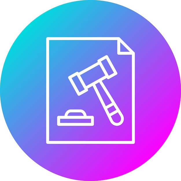 El icono del vector de juicio se puede usar para el conjunto de iconos de Crimen y Ley