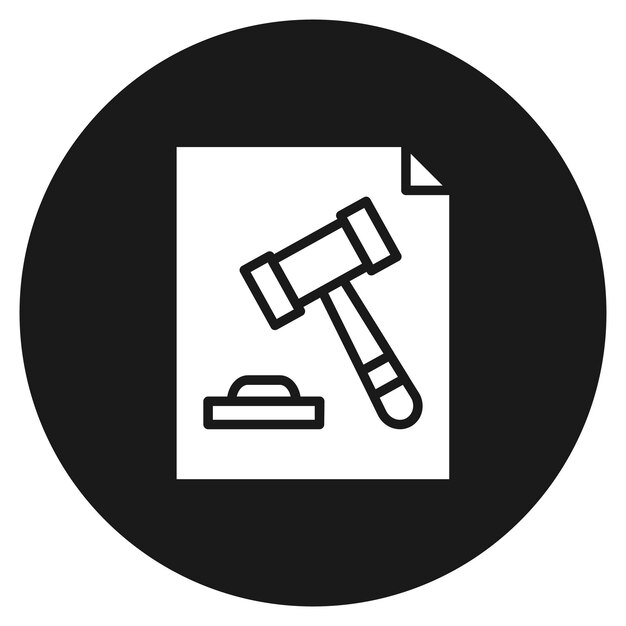 El icono del vector de juicio se puede usar para el conjunto de iconos de Crimen y Ley