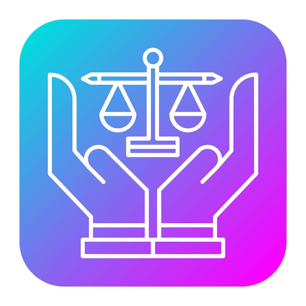 El icono del vector de justicia se puede utilizar para el conjunto de iconos de banca y finanzas