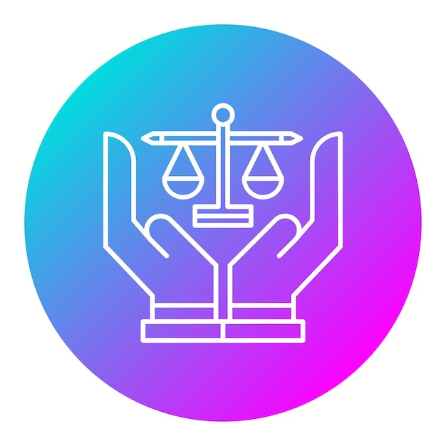 El icono del vector de justicia se puede utilizar para el conjunto de iconos de banca y finanzas