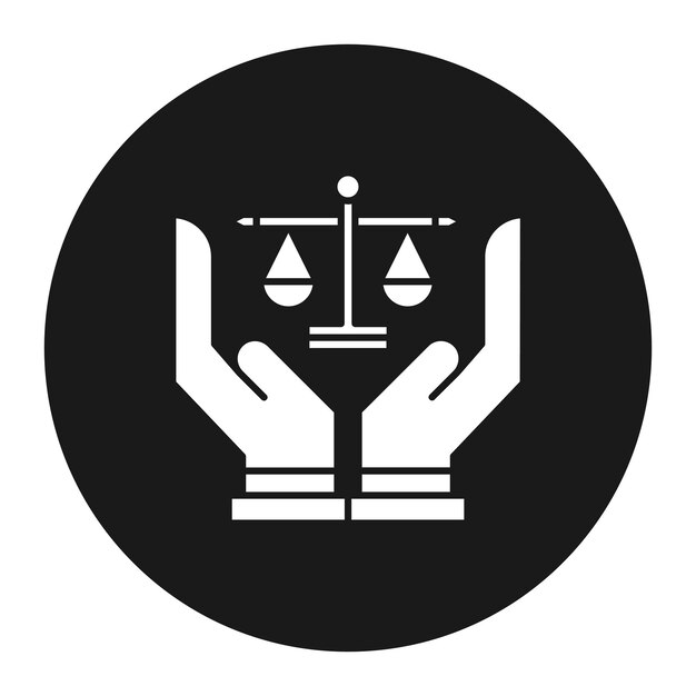 El icono del vector de justicia se puede utilizar para el conjunto de iconos de banca y finanzas
