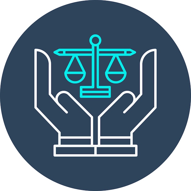 El icono del vector de justicia se puede utilizar para el conjunto de iconos de banca y finanzas