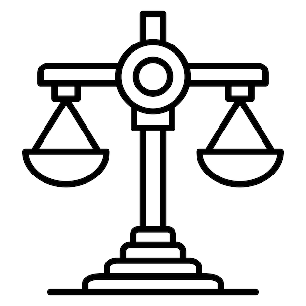 El icono del vector de justicia se puede utilizar para el conjunto de iconos de Derechos Humanos