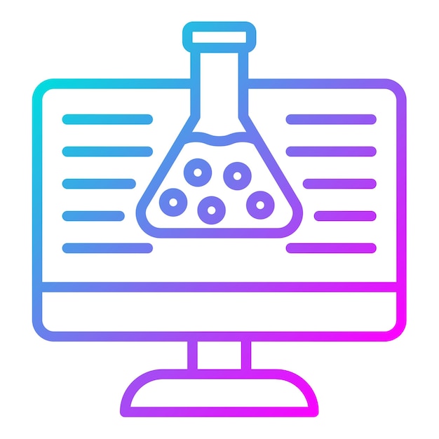 El icono del vector de laboratorio virtual se puede utilizar para el conjunto de iconos de laboratorio