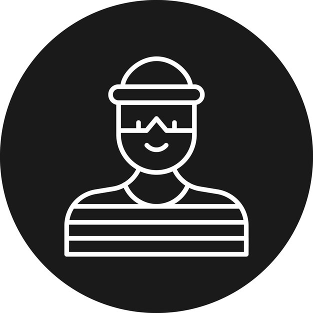 El icono del vector ladrón se puede usar para el conjunto de iconos de la policía