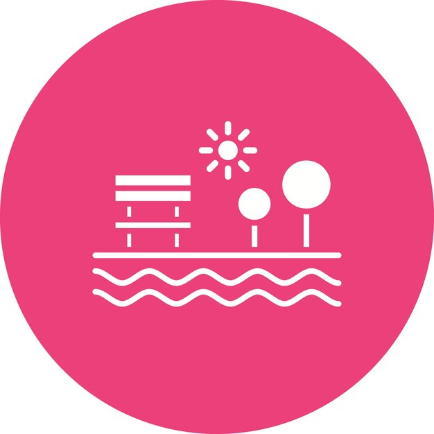 El icono del vector del lago se puede usar para el iconset de Dubai
