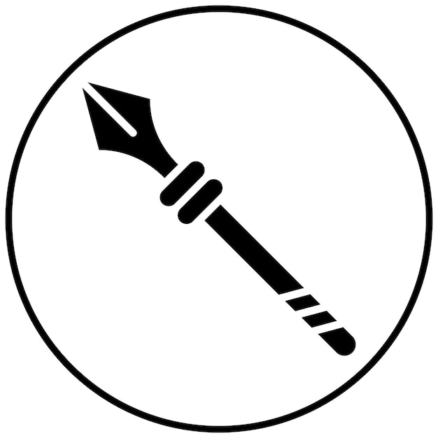 El icono del vector de la lanza se puede usar para el conjunto de iconos medievales