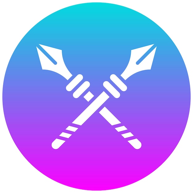 El icono del vector de lanza se puede usar para el conjunto de iconos medievales