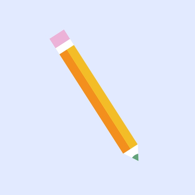 Icono de vector de lápiz de escuela vectorial aislado en blanco