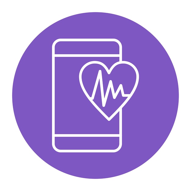 El icono del vector de latidos cardíacos se puede utilizar para el conjunto de iconos de enfermería