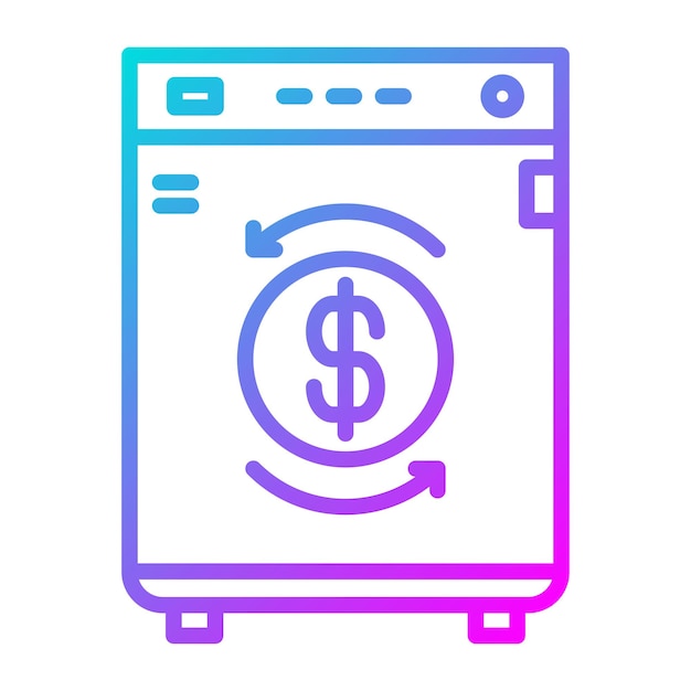 El icono del vector de lavado de dinero se puede usar para el conjunto de iconos de Crimen y Ley