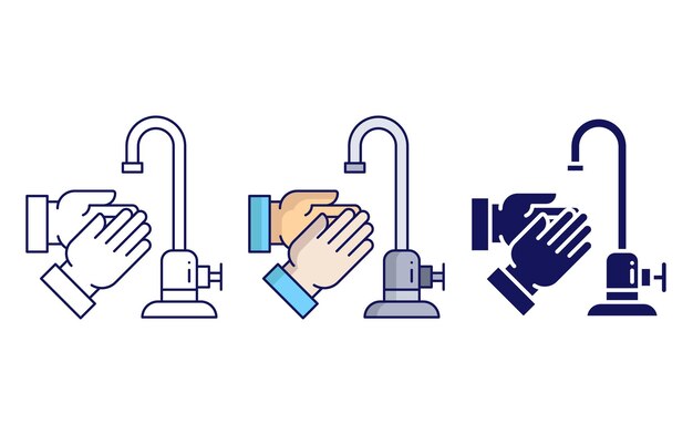 Icono de vector de lavado a mano