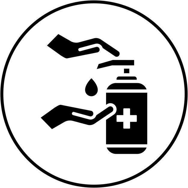 El icono del vector de lavado de manos se puede utilizar para el conjunto de iconos de medicina