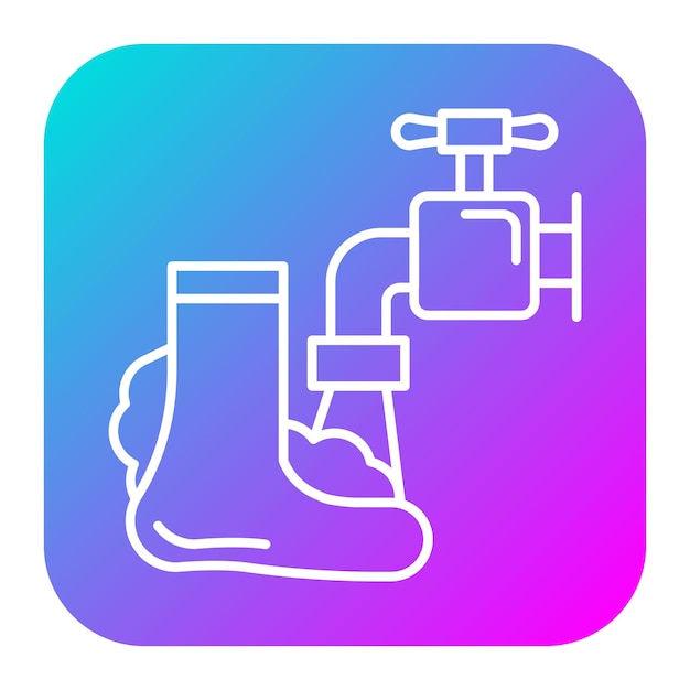 El icono del vector de lavado de pies se puede utilizar para el conjunto de iconos de la rutina de higiene