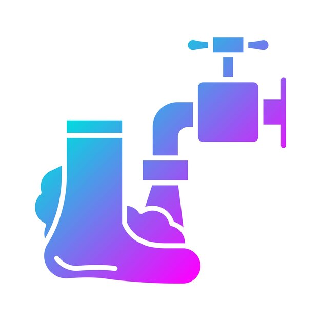 El icono del vector de lavado de pies se puede utilizar para el conjunto de iconos de la rutina de higiene
