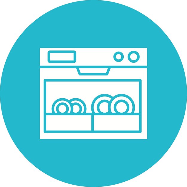 El icono del vector de lavado de platos se puede utilizar para el conjunto de iconos de la rutina de higiene
