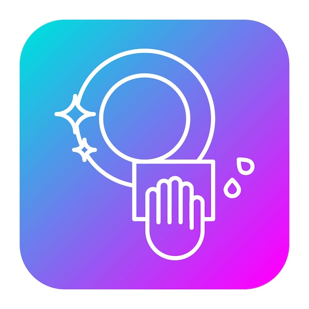 El icono del vector de lavado de platos se puede utilizar para el conjunto de iconos de la rutina de higiene
