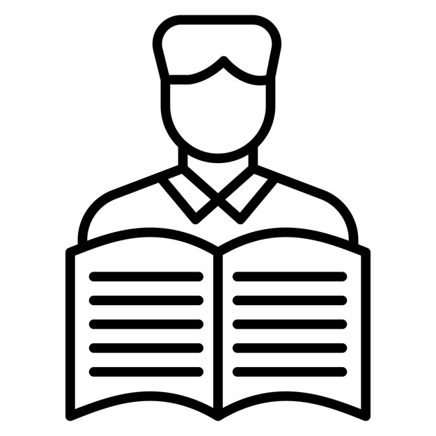 El icono del vector de lectores se puede utilizar para el conjunto de iconos de comunicación y medios