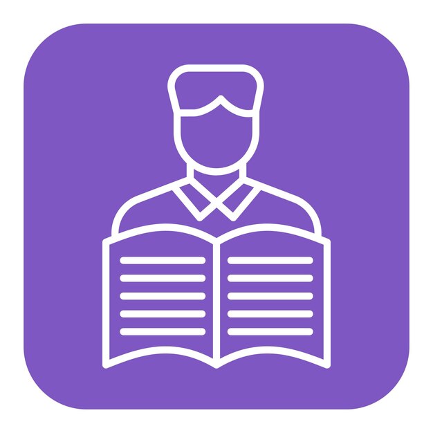 El icono del vector de lectores se puede utilizar para el conjunto de iconos de comunicación y medios