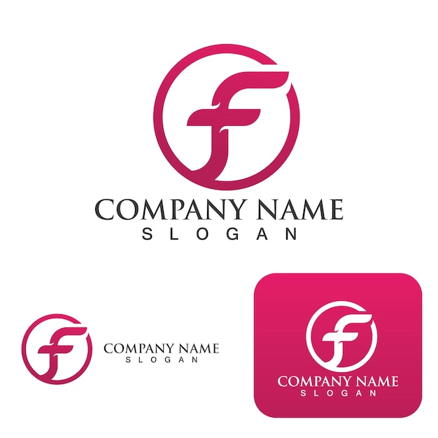 Icono de vector de letra F logotipo