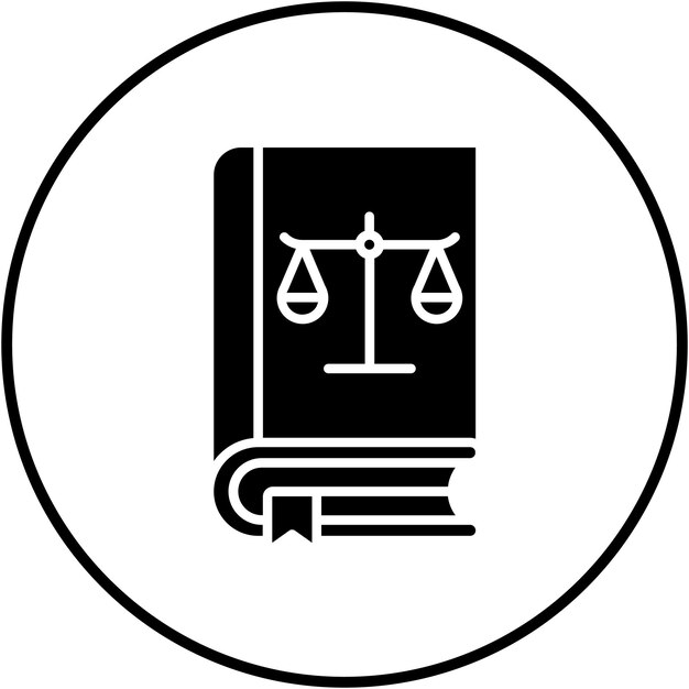 El icono del vector de la ley se puede usar para el conjunto de iconos de la biblioteca